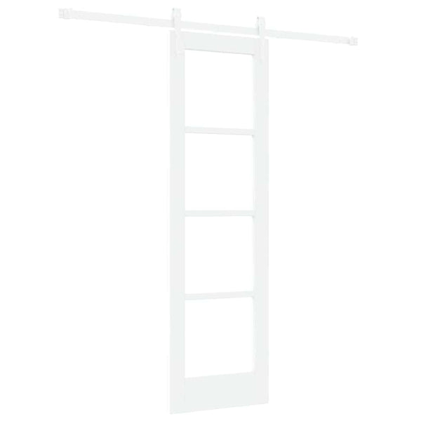 Liukuovi 61 x 198,5 cm Täysi mänty ja lasi Valkoinen