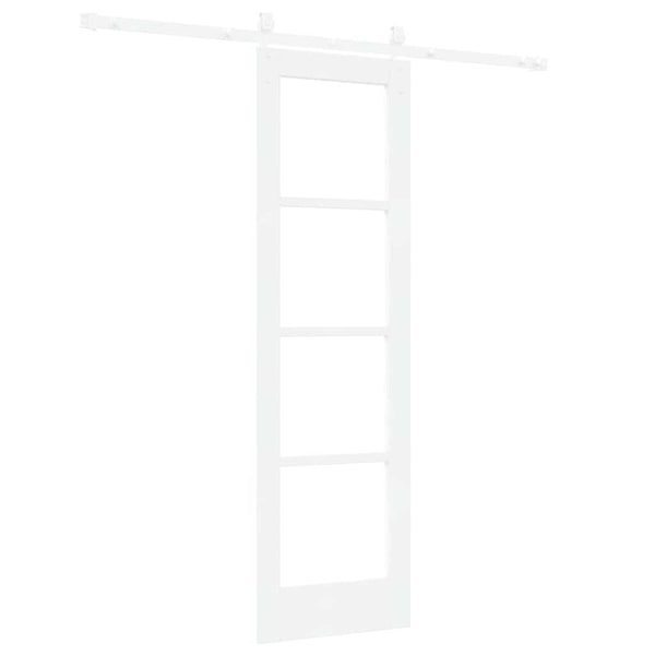 Liukuovi 61 x 198,5 cm Täysi mänty ja lasi Valkoinen