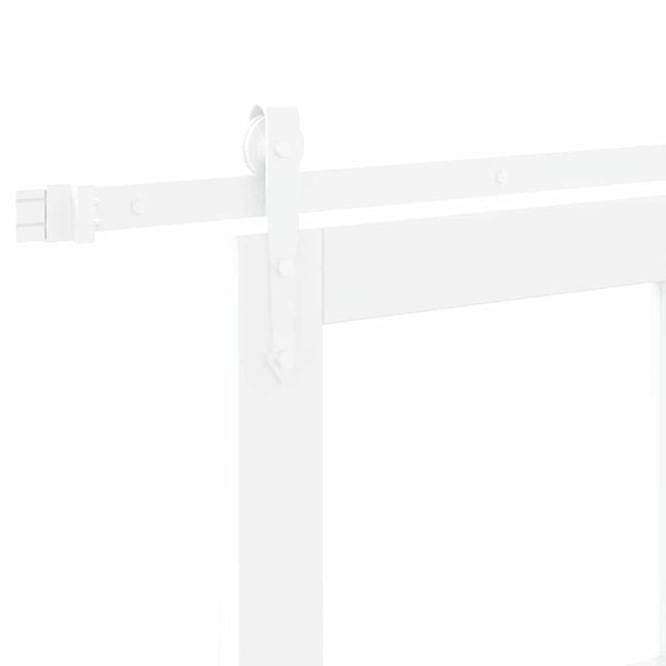 Liukuovi 83 x 202 cm Täysi mänty ja lasi Valkoinen