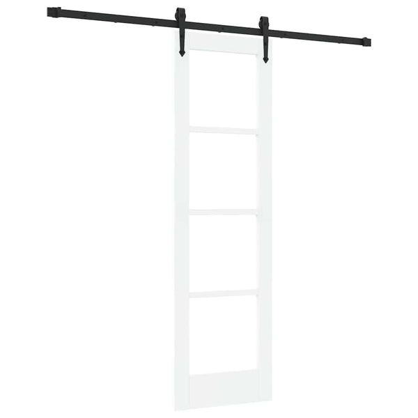 Liukuovi 61 x 198,5 cm Täysi mänty ja lasi Valkoinen ja musta