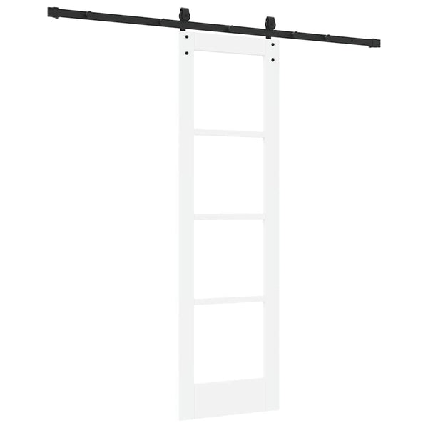 Liukuovi 61 x 198,5 cm Täysi mänty ja lasi Valkoinen ja musta