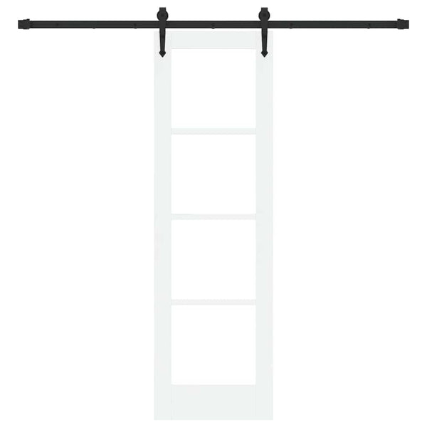 Liukuovi 61 x 198,5 cm Täysi mänty ja lasi Valkoinen ja musta