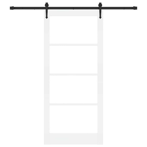 Liukuovi 93 x 211 cm Täysi mänty ja lasi Valkoinen ja musta