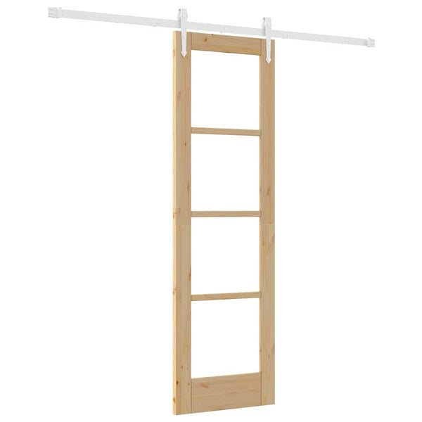 Liukuovi 61 x 198,5 cm Täysi mänty ja lasi Luonnollinen