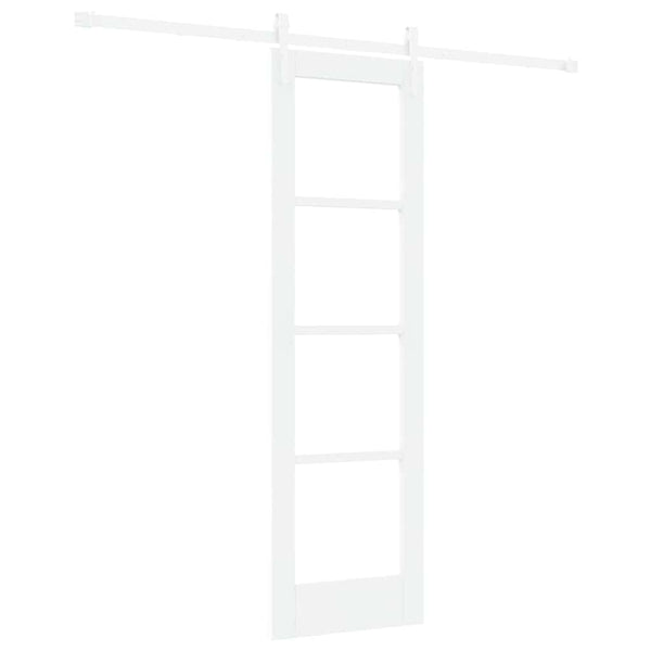 Liukuovi 61 x 198,5 cm Täysi mänty ja lasi Valkoinen