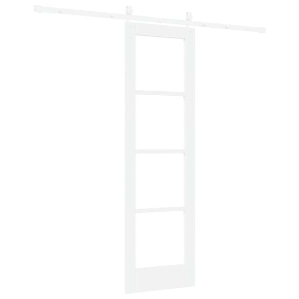 Liukuovi 61 x 198,5 cm Täysi mänty ja lasi Valkoinen