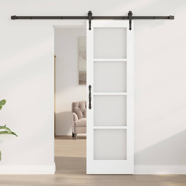 Liukuovi ORKDAL 61 x 198,5 cm Täysi mänty ja lasi Valkoinen