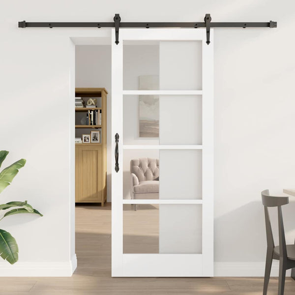 Liukuovi ORKDAL 83 x 202 cm Täysi mänty ja lasi Valkoinen