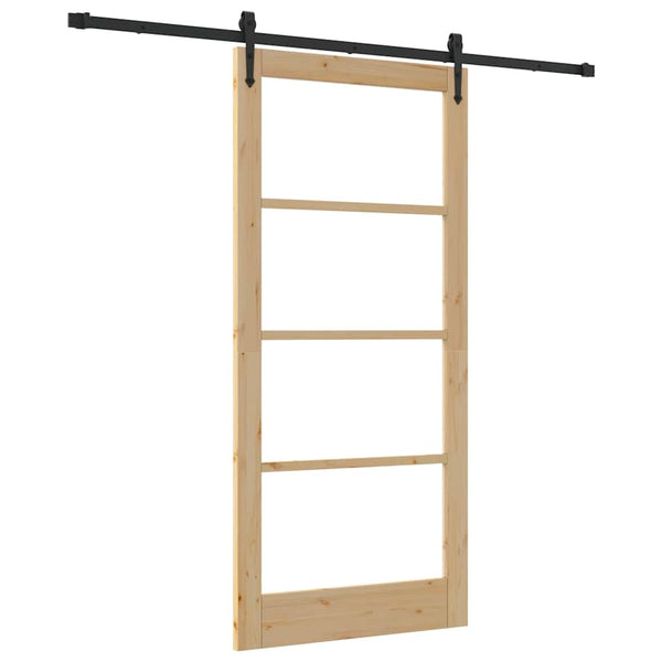 Liukuovi ORKDAL 93 x 202 cm Täysi mänty ja lasi Luonnollinen