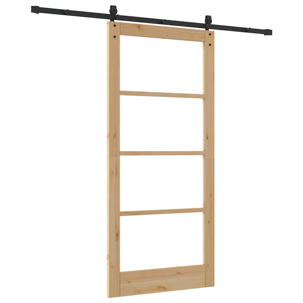 Liukuovi ORKDAL 93 x 202 cm Täysi mänty ja lasi Luonnollinen