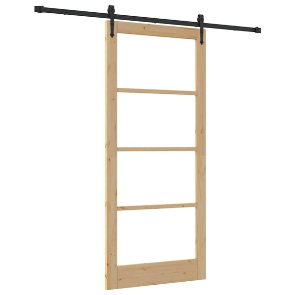 Liukuovi ORKDAL 93 x 211 cm Täysi mänty ja lasi Luonnollinen