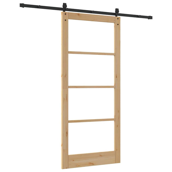 Liukuovi ORKDAL 93 x 211 cm Täysi mänty ja lasi Luonnollinen