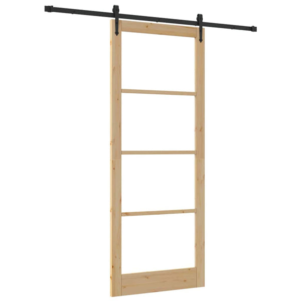 Liukuovi ORKDAL 93 x 232 cm Täysi mänty ja lasi Luonnollinen