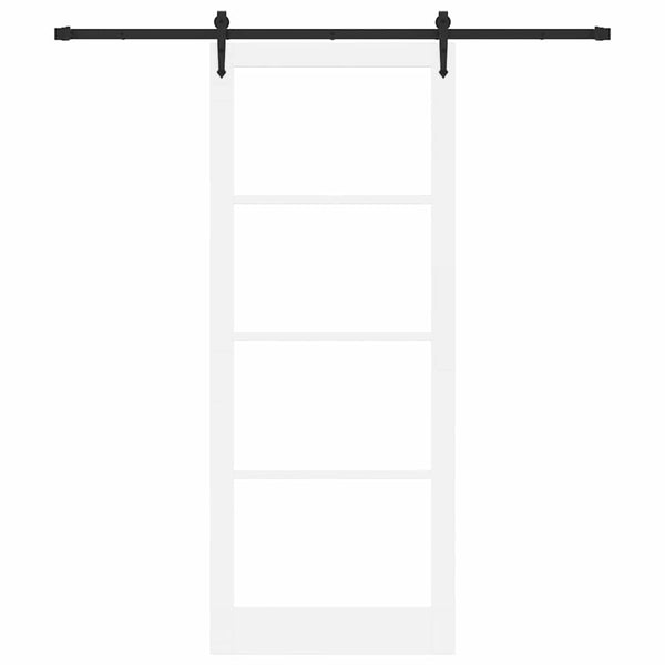 Liukuovi ORKDAL 93 x 232 cm Täysi mänty ja lasi Valkoinen