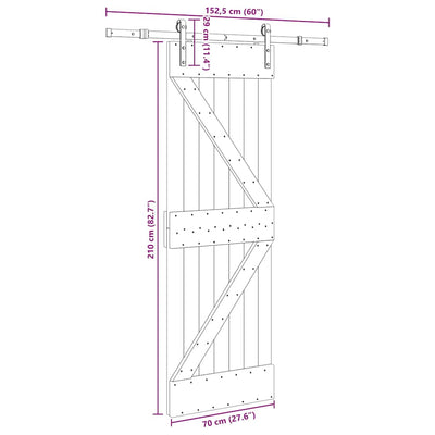 Liukuovi asennustarvikkeineen Lapadat 70x210cm (mänty)