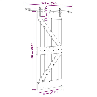 Liukuovi asennustarvikkeineen Lapadat 80x210cm (mänty)