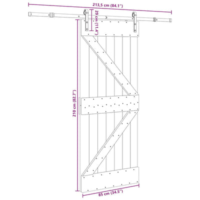 Liukuovi asennustarvikkeineen Lapadat 85x210cm (mänty)