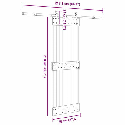 Liukuovi asennustarvikkeineen Feodorovici 70x210cm (mänty)