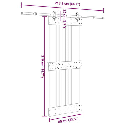 Liukuovi asennustarvikkeineen Graganel 85x210cm (mänty)