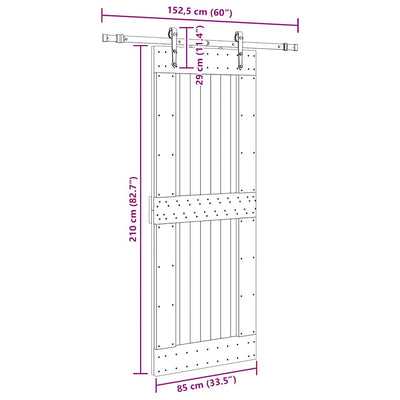 Liukuovi asennustarvikkeineen Tiuca 85x210cm (mänty)
