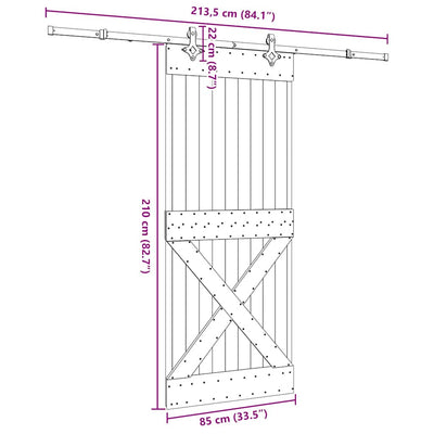 Liukuovi asennustarvikkeineen Graganel 85x210cm (mänty)