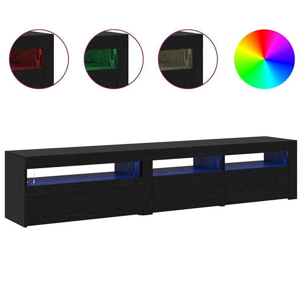 TV-kaapit 2 pcs Musta tammi 195 x 35 x 40 cm Tekninen puu