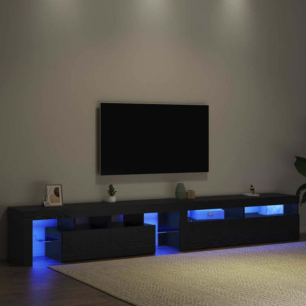 TV-kaapit 2 pcs Musta tammi 260 x 36.5 x 40 cm Tekninen puu
