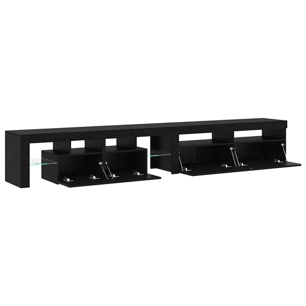 TV-kaapit 2 pcs Musta tammi 260 x 36.5 x 40 cm Tekninen puu