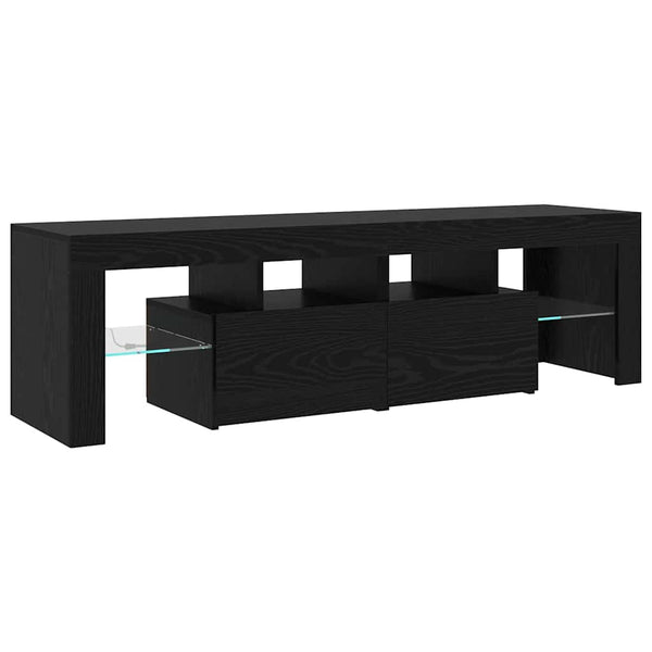 TV-kaapit 2 pcs Musta tammi 260 x 36.5 x 40 cm Tekninen puu