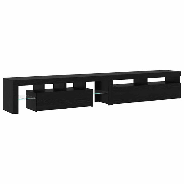 TV-kaapit 2 pcs Musta tammi 260 x 36.5 x 40 cm Tekninen puu