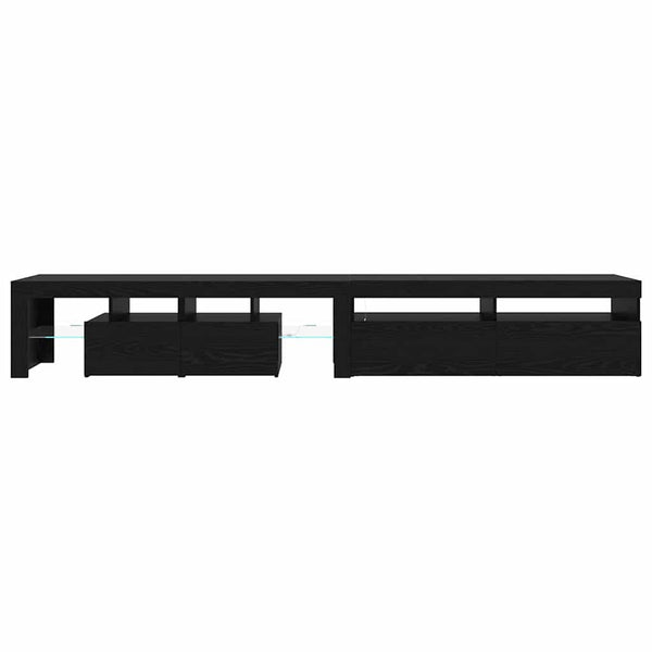 TV-kaapit 2 pcs Musta tammi 260 x 36.5 x 40 cm Tekninen puu