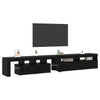 TV-kaapit 2 pcs Musta tammi 260 x 36.5 x 40 cm Tekninen puu