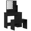 LED-Meikkipöytäsetti peilivalot 2 pcs Musta tammi. Tekninen puu