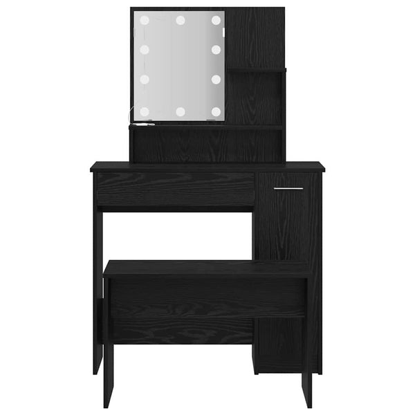 LED-Meikkipöytäsetti peilivalot 2 pcs Musta tammi. Tekninen puu