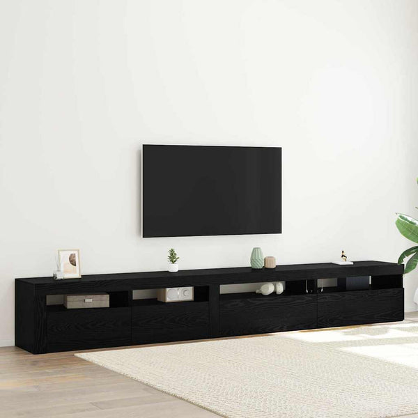 TV-kaappi 3 pcs Musta tammi 270 x 35 x 40 cm Tekninen puu