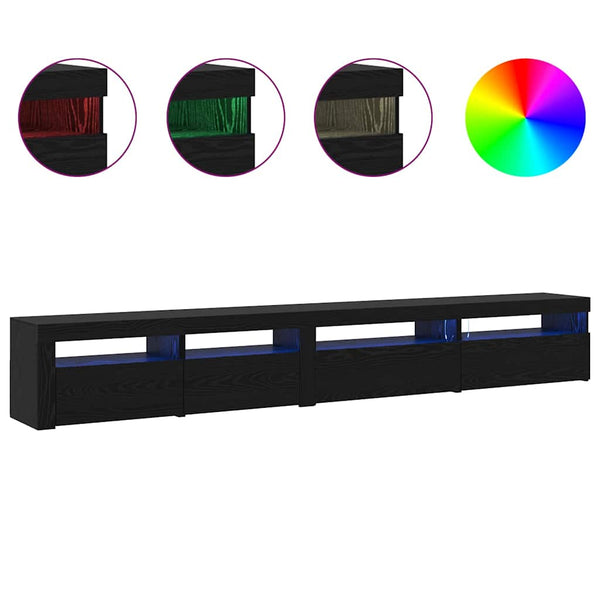 TV-kaappi 3 pcs Musta tammi 270 x 35 x 40 cm Tekninen puu