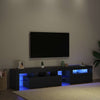 TV-kaapit LED-valoilla 2 pcs Musta tammi. Large Tekninen puu