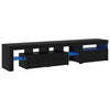 TV-kaapit LED-valoilla 2 pcs Musta tammi. Large Tekninen puu
