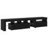 TV-kaapit LED-valoilla 2 pcs Musta tammi. Large Tekninen puu