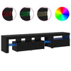 TV-kaapit LED-valoilla 2 pcs Musta tammi. Large Tekninen puu