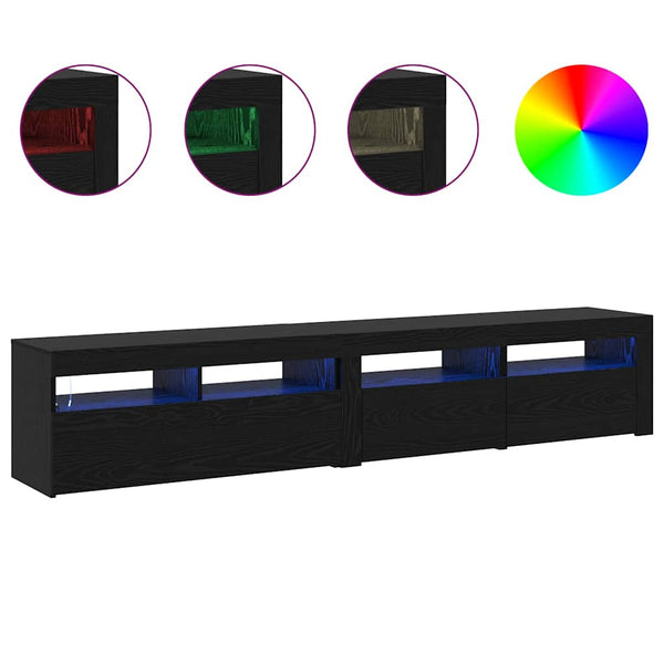 TV-kaapit 2 pcs Musta tammi 210 x 35 x 40 cm Tekninen puu