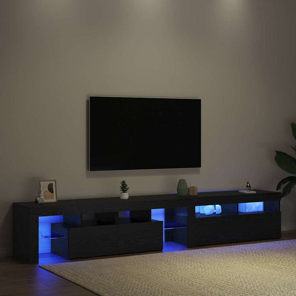 TV-kaapit 2 pcs Musta tammi 290 x 36.5 x 40 cm Tekninen puu