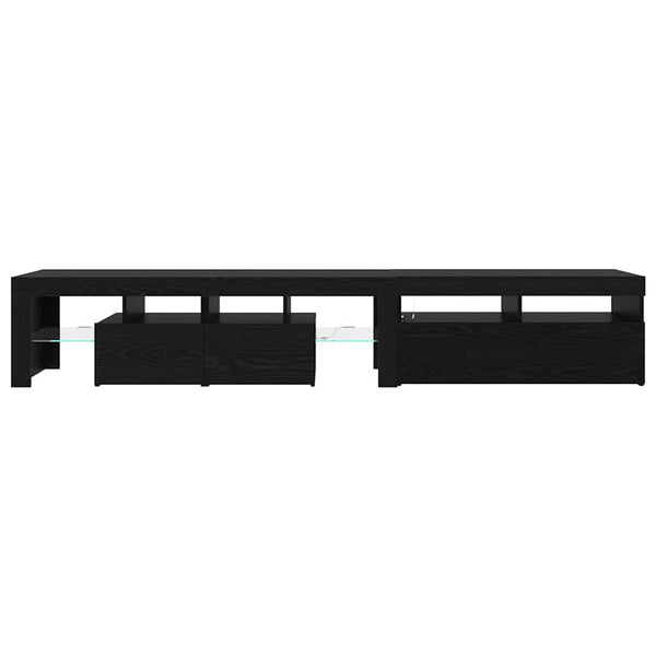 TV-kaapit 2 pcs Musta tammi 290 x 36.5 x 40 cm Tekninen puu