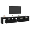 TV-kaapit 2 pcs Musta tammi 290 x 36.5 x 40 cm Tekninen puu