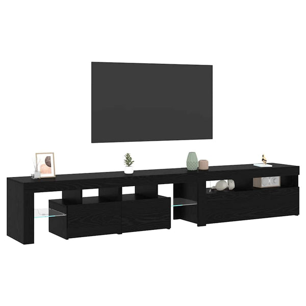 TV-kaapit 2 pcs Musta tammi 290 x 36.5 x 40 cm Tekninen puu