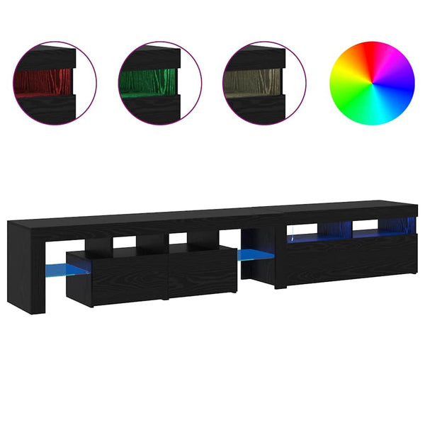 TV-kaapit 2 pcs Musta tammi 290 x 36.5 x 40 cm Tekninen puu