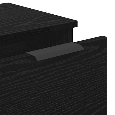 Sivupöytä 3 pcs Musta tammi 121 x 30 x 70 cm Tekninen puu