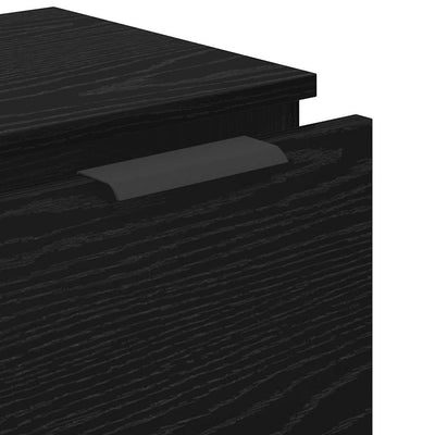 Sivupöytä 3 pcs Musta tammi 121 x 30 x 70 cm Tekninen puu