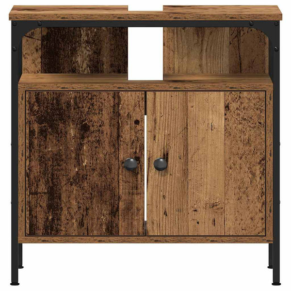 Kylpyhuonekalustesetti 3 kpl Vanha Puu 33 x 33 x 185,5 cm