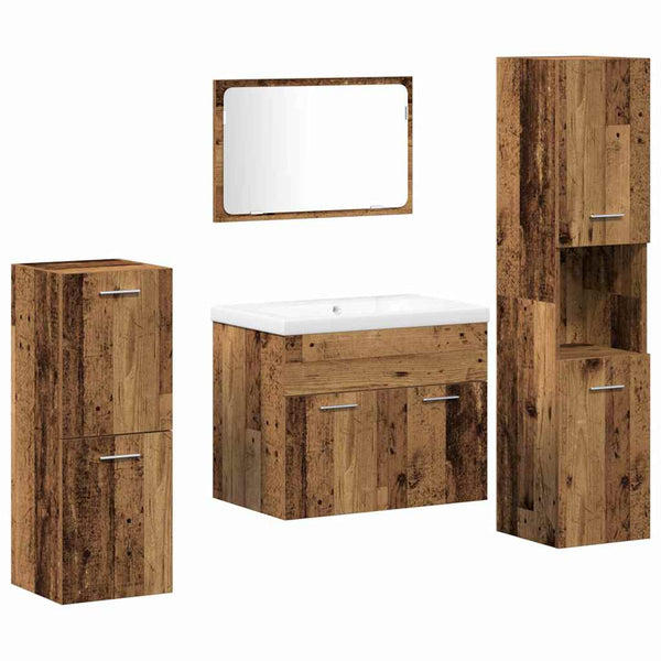 Kylpyhuonekalustesetti 5 kpl Ruskea 60 x 38,5 x 46 cm